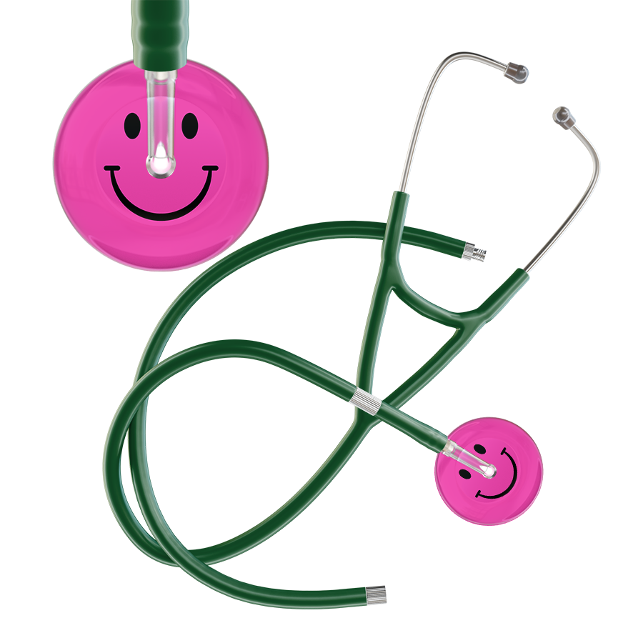 Dark Smiley Face Cardiology Stethoscope