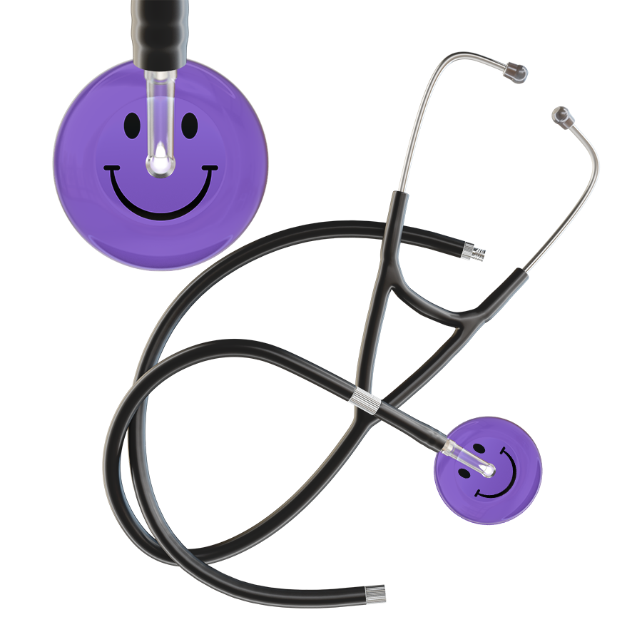 Dark Smiley Face Cardiology Stethoscope
