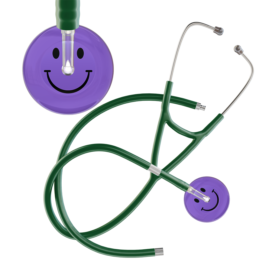 Dark Smiley Face Cardiology Stethoscope