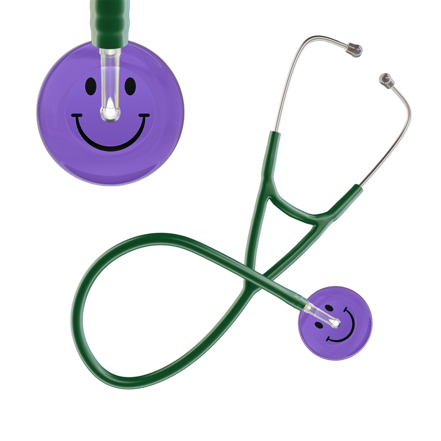 Dark Smiley Face Cardiology Stethoscope