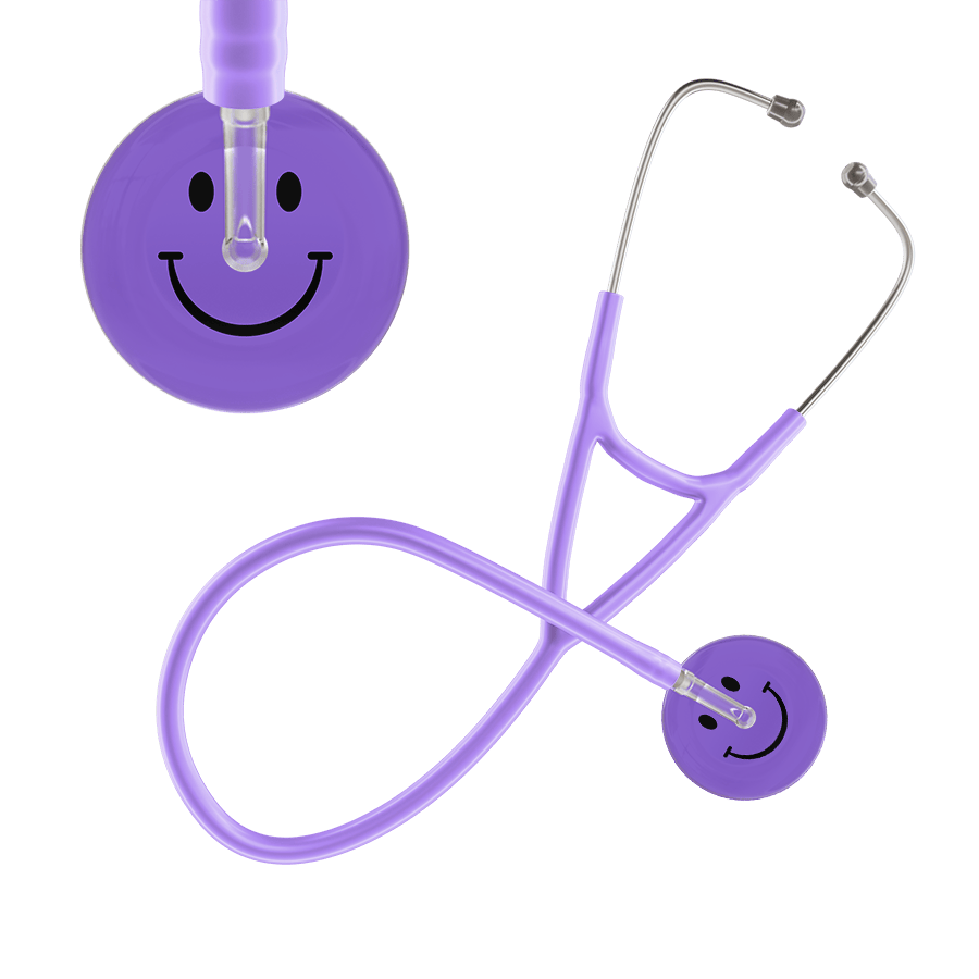 Ultrascope Single Stethoscope Smiley Face Lavender (LA) / Adult / Lavender Smiley Face Cardiology Stethoscope