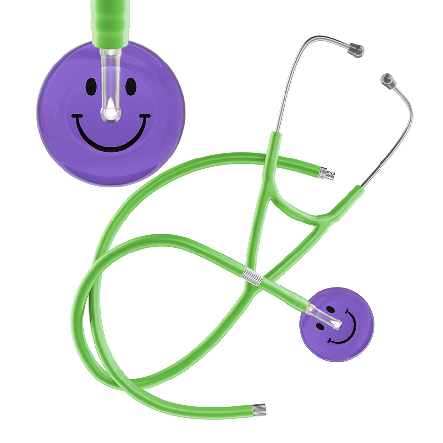 Dark Smiley Face Cardiology Stethoscope