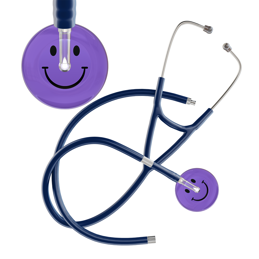 Dark Smiley Face Cardiology Stethoscope