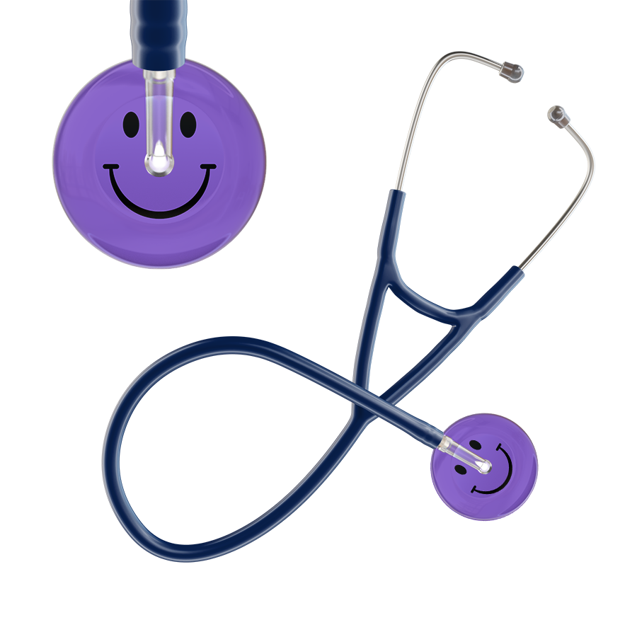 Dark Smiley Face Cardiology Stethoscope