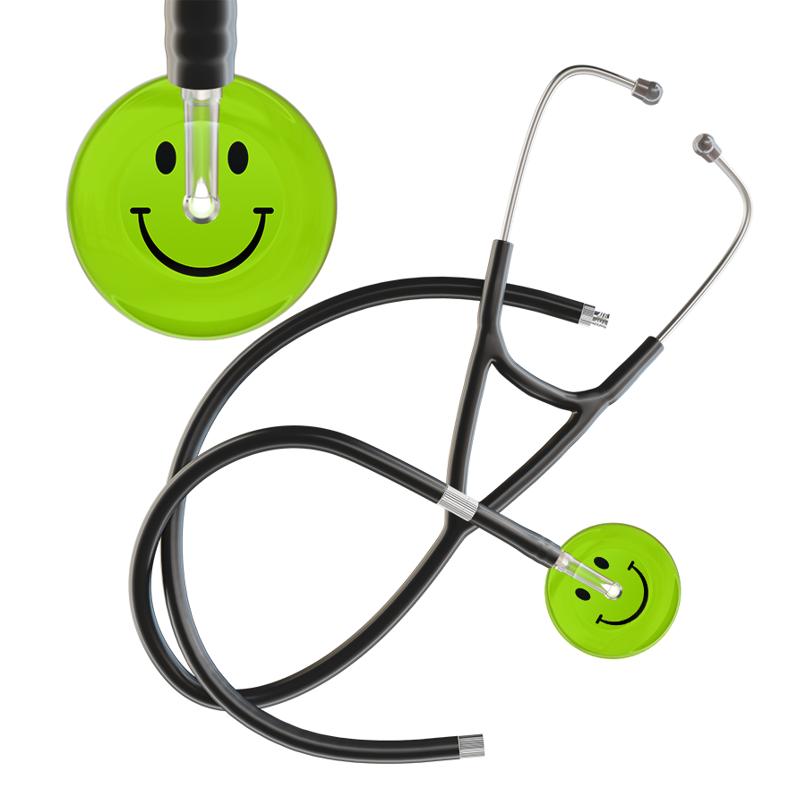 Dark Smiley Face Cardiology Stethoscope