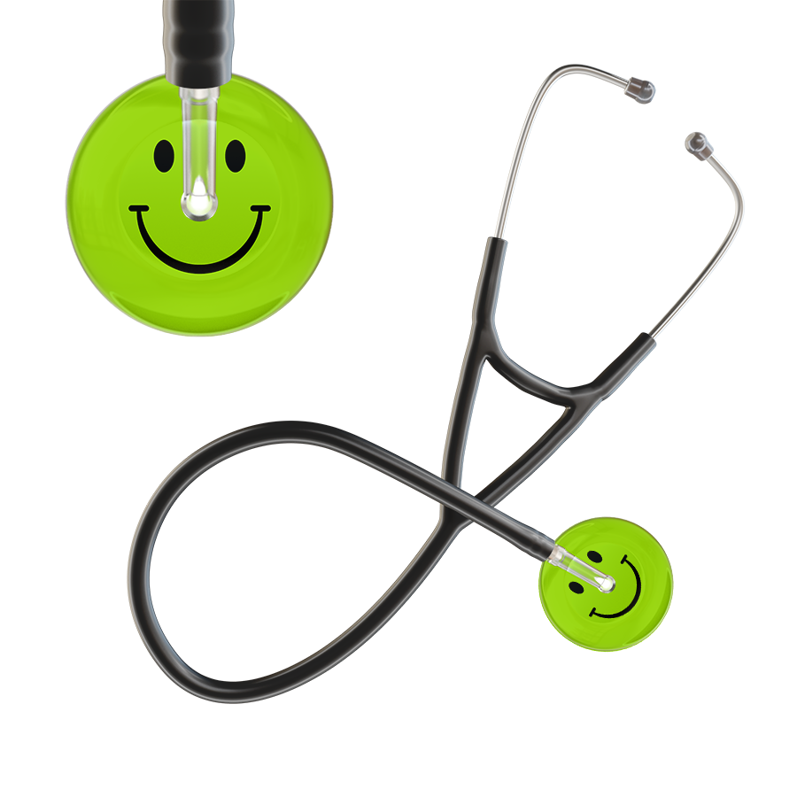 Dark Smiley Face Cardiology Stethoscope
