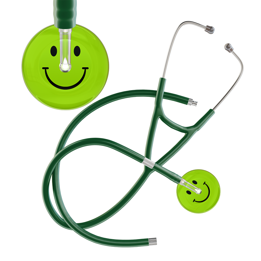 Dark Smiley Face Cardiology Stethoscope