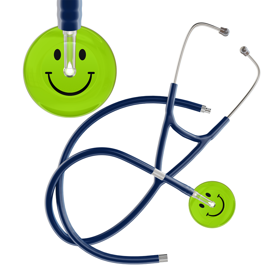 Dark Smiley Face Cardiology Stethoscope