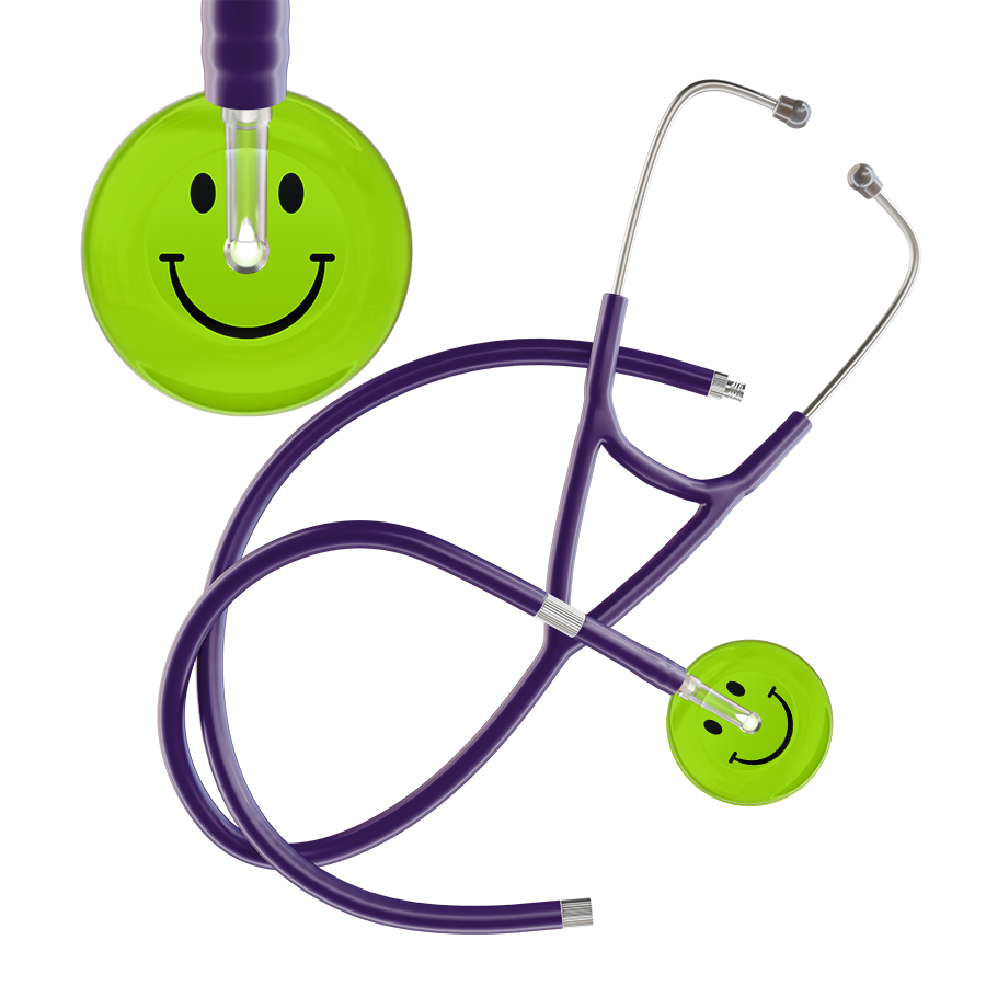 Dark Smiley Face Cardiology Stethoscope