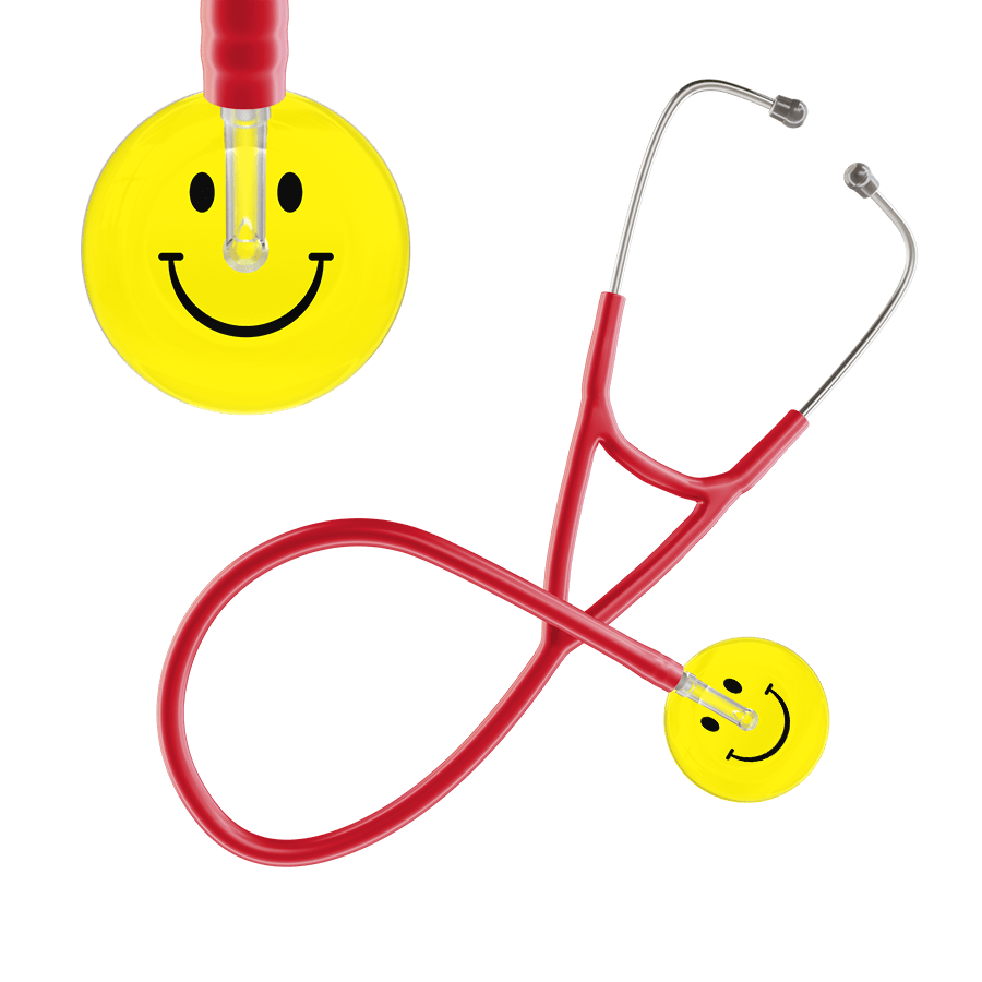Ultrascope Single Stethoscope Smiley Face Lemon (LM) / Adult / Red Smiley Face Cardiology Stethoscope