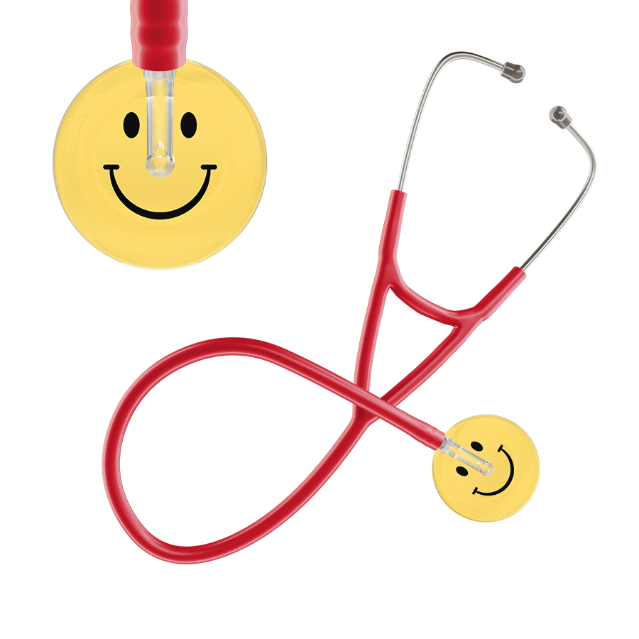Ultrascope Single Stethoscope Smiley Face Yellow (LY) / Adult / Red Smiley Face Cardiology Stethoscope