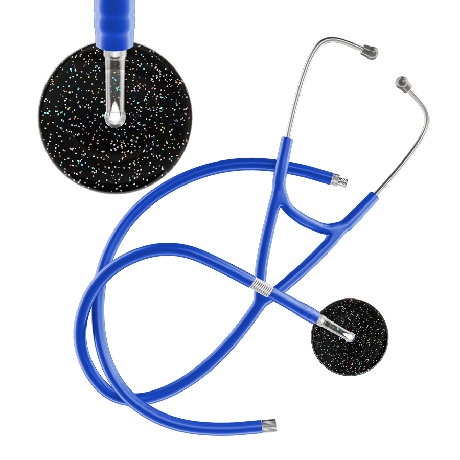 Ultrascope Single Stethoscope Twilight Black (BK) / Adult / Royal Blue Extended Tubing Dark Twilight Cardiology Stethoscope