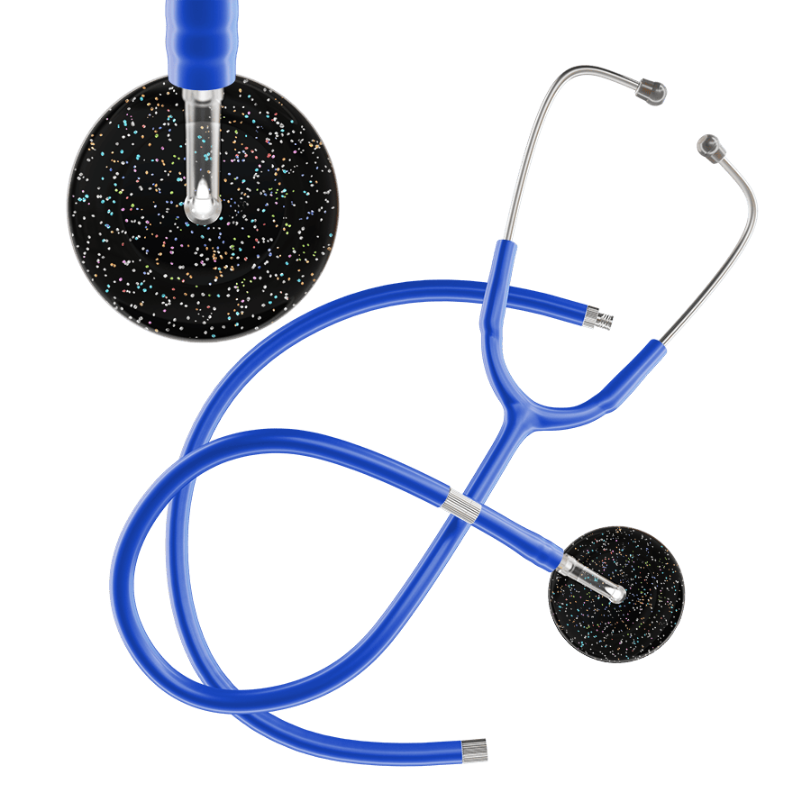 Ultrascope Single Stethoscope Twilight Black (BK) / Adult / Royal Blue Extended Tubing Dark Twilight Stethoscope