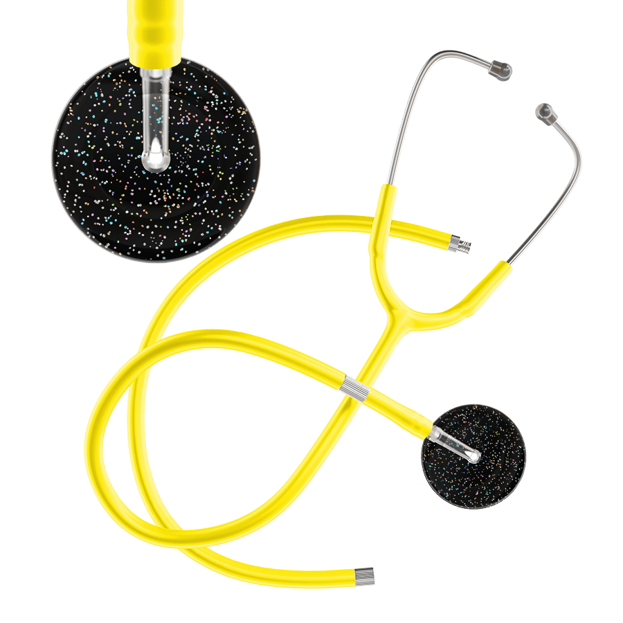Ultrascope Single Stethoscope Twilight Black (BK) / Adult / Yellow Extended Tubing Dark Twilight Stethoscope