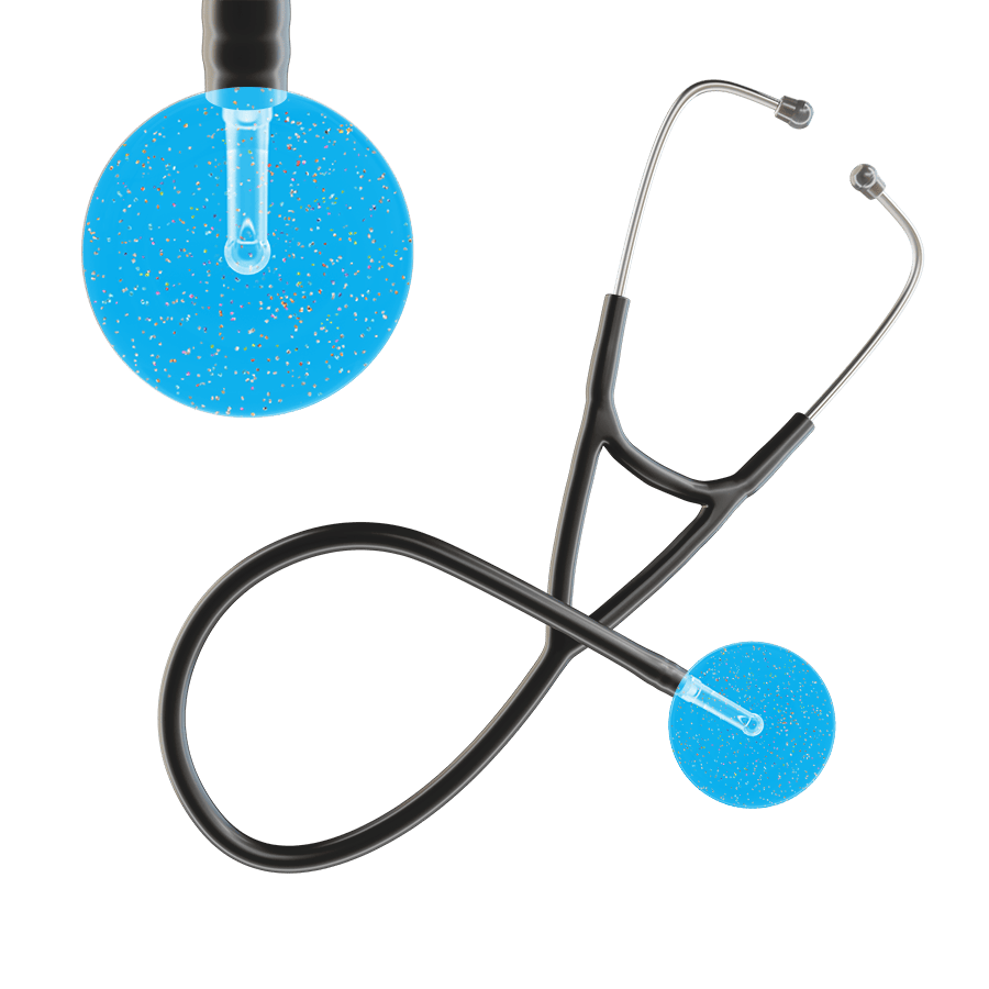 Ultrascope Single Stethoscope Twilight Cyan (CY) / Adult / Black Light Twilight Cardiology Stethoscope