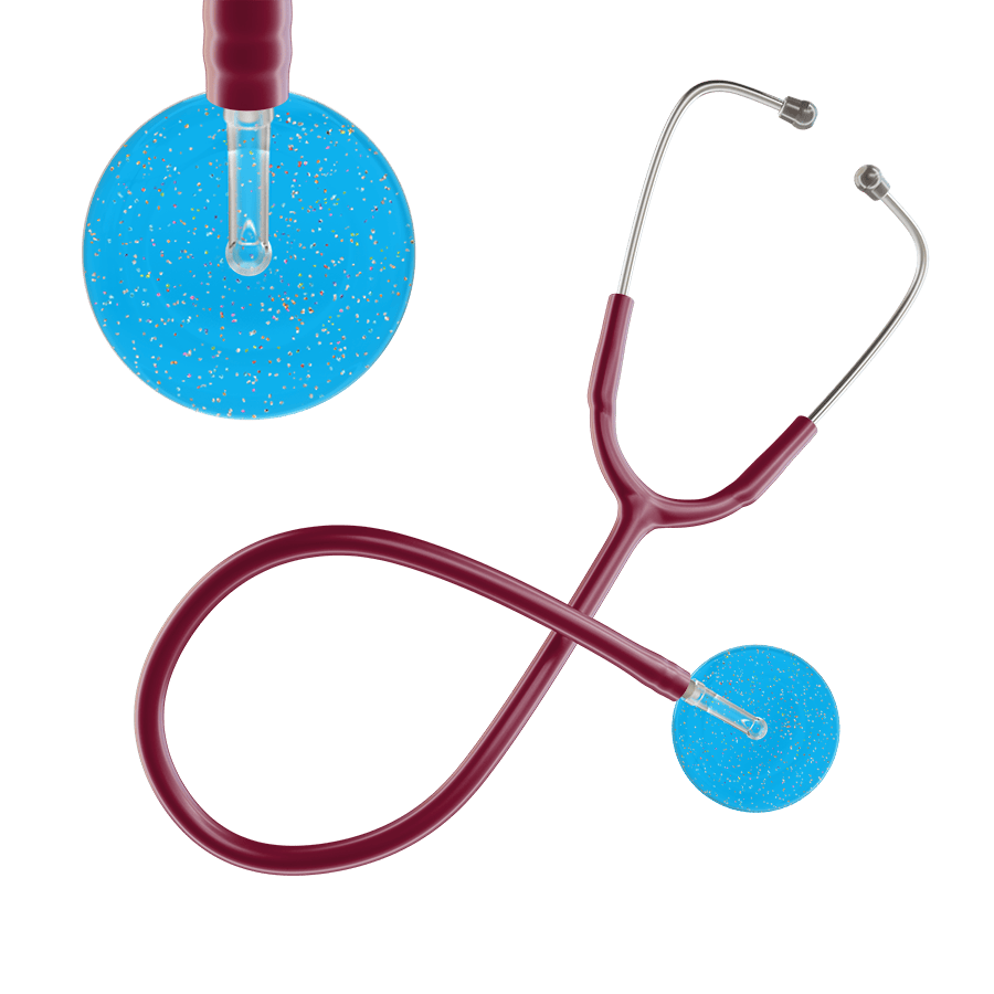 Ultrascope Single Stethoscope Twilight Cyan (CY) / Adult / Burgundy Light Twilight Stethoscope