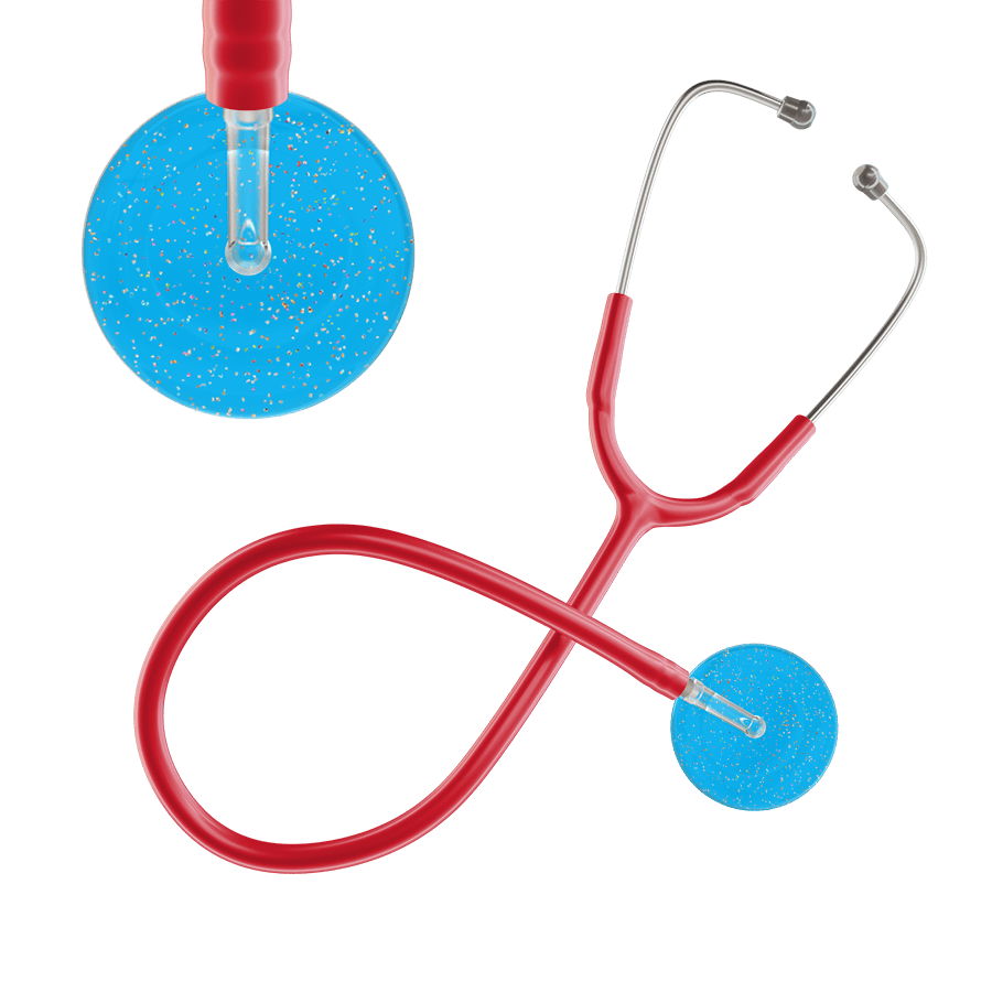 Ultrascope Single Stethoscope Twilight Cyan (CY) / Adult / Red Light Twilight Stethoscope