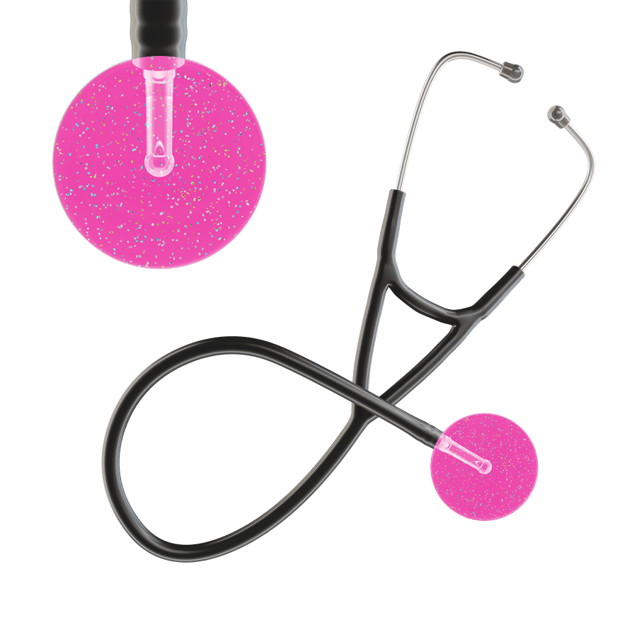 Ultrascope Single Stethoscope Twilight Hot Pink (HP) / Adult / Black Light Twilight Cardiology Stethoscope