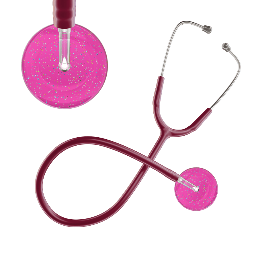 Ultrascope Single Stethoscope Twilight Hot Pink (HP) / Adult / Burgundy Light Twilight Stethoscope
