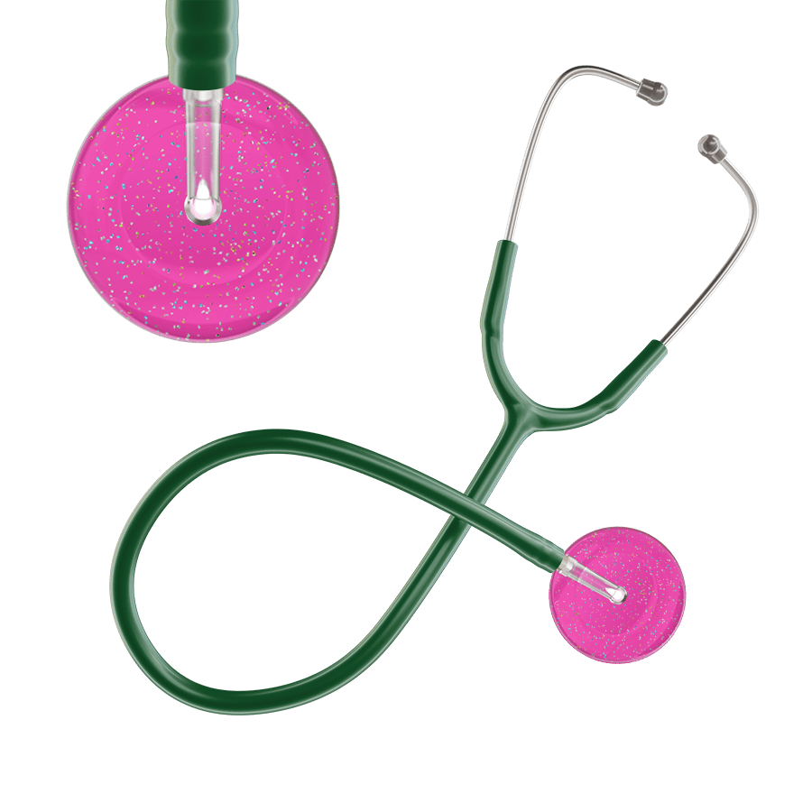 Ultrascope Single Stethoscope Twilight Hot Pink (HP) / Adult / Dark Green Light Twilight Stethoscope