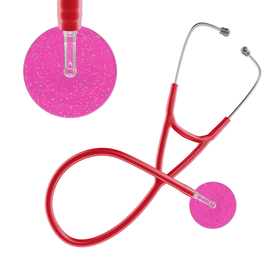 Ultrascope Single Stethoscope Twilight Hot Pink (HP) / Adult / Red Light Twilight Cardiology Stethoscope