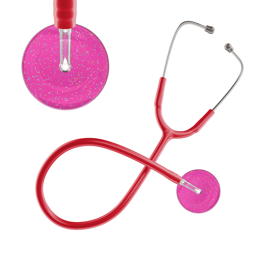 Ultrascope Single Stethoscope Twilight Hot Pink (HP) / Adult / Red Light Twilight Stethoscope