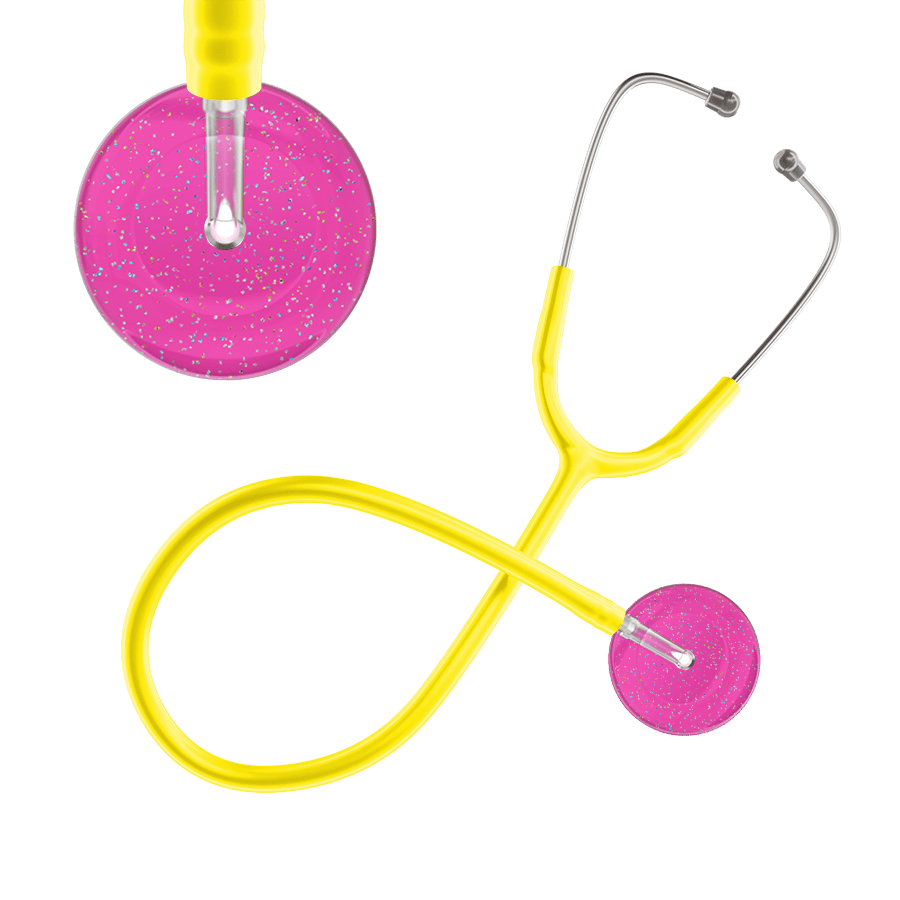 Ultrascope Single Stethoscope Twilight Hot Pink (HP) / Adult / Yellow Light Twilight Stethoscope