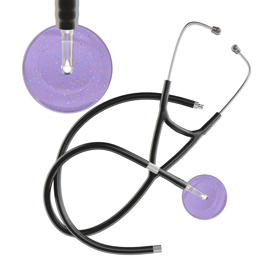 Ultrascope Single Stethoscope Twilight Lavender (LA) / Adult / Black Extended Tubing Light Twilight Cardiology Stethoscope