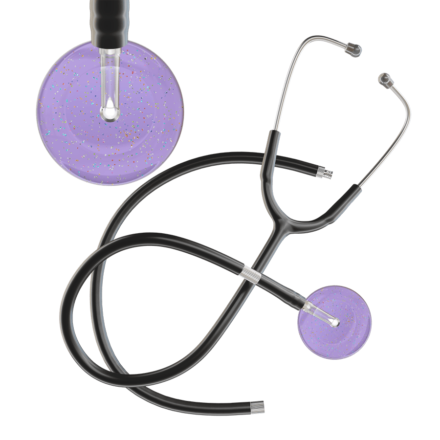 Ultrascope Single Stethoscope Twilight Lavender (LA) / Adult / Black Extended Tubing Light Twilight Stethoscope