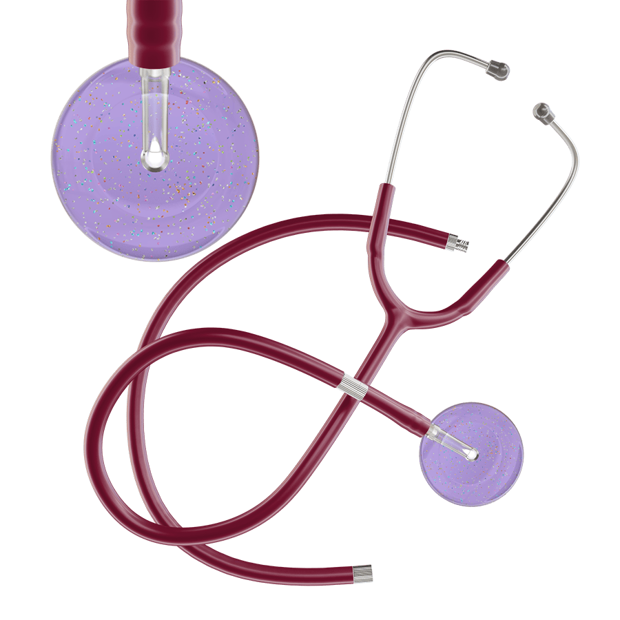 Ultrascope Single Stethoscope Twilight Lavender (LA) / Adult / Burgundy Extended Tubing Light Twilight Stethoscope