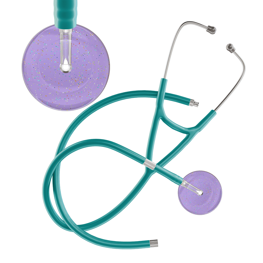 Ultrascope Single Stethoscope Twilight Lavender (LA) / Adult / Jade Extended Tubing Light Twilight Cardiology Stethoscope