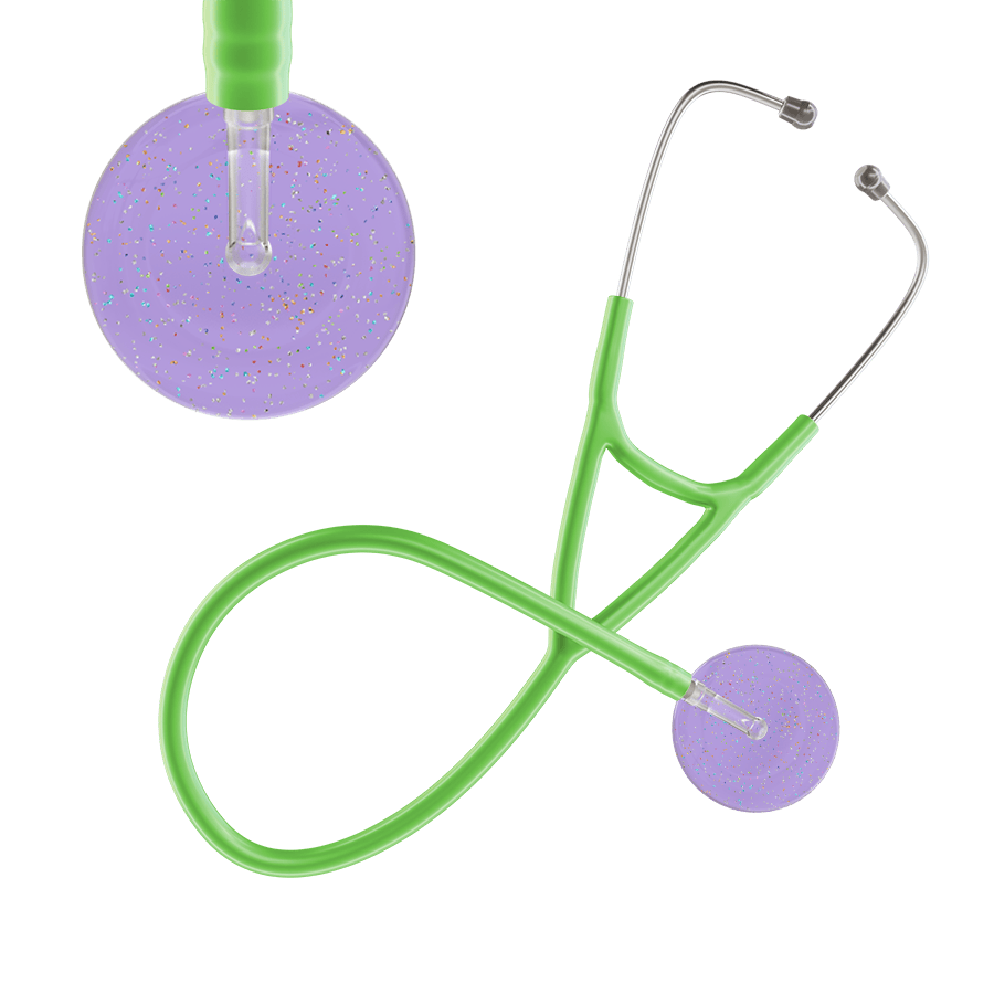 Ultrascope Single Stethoscope Twilight Lavender (LA) / Adult / Lime Green Light Twilight Cardiology Stethoscope
