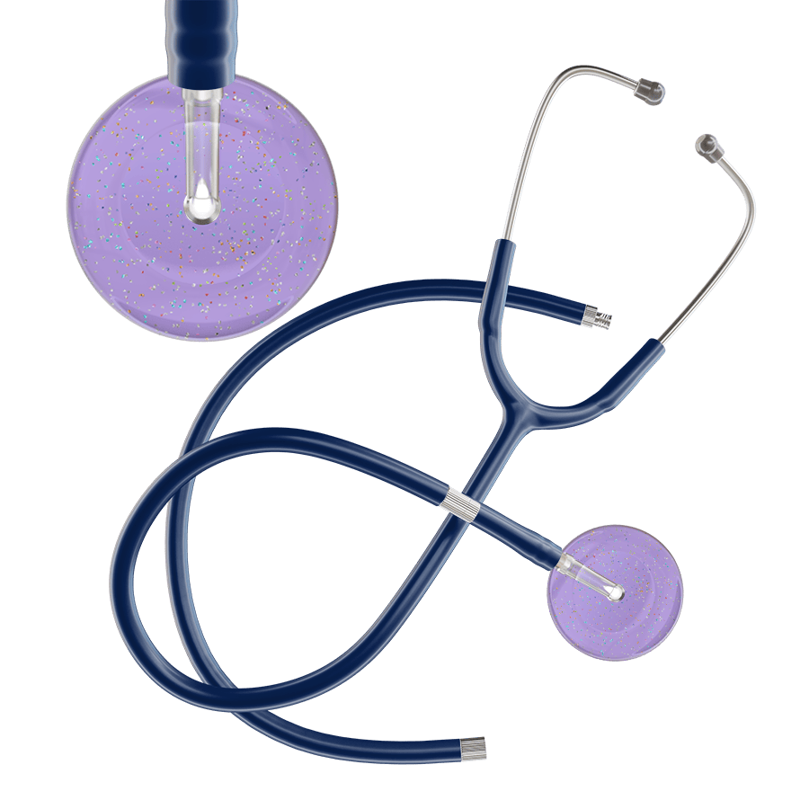 Ultrascope Single Stethoscope Twilight Lavender (LA) / Adult / Navy Extended Tubing Light Twilight Stethoscope