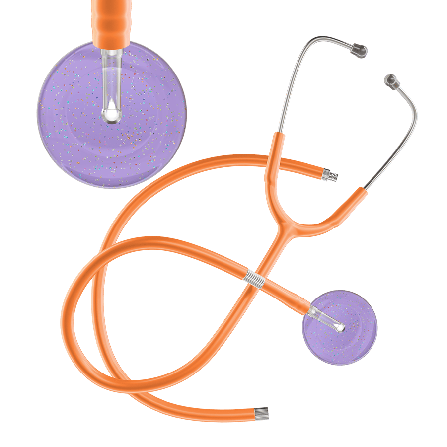Ultrascope Single Stethoscope Twilight Lavender (LA) / Adult / Orange Extended Tubing Light Twilight Stethoscope