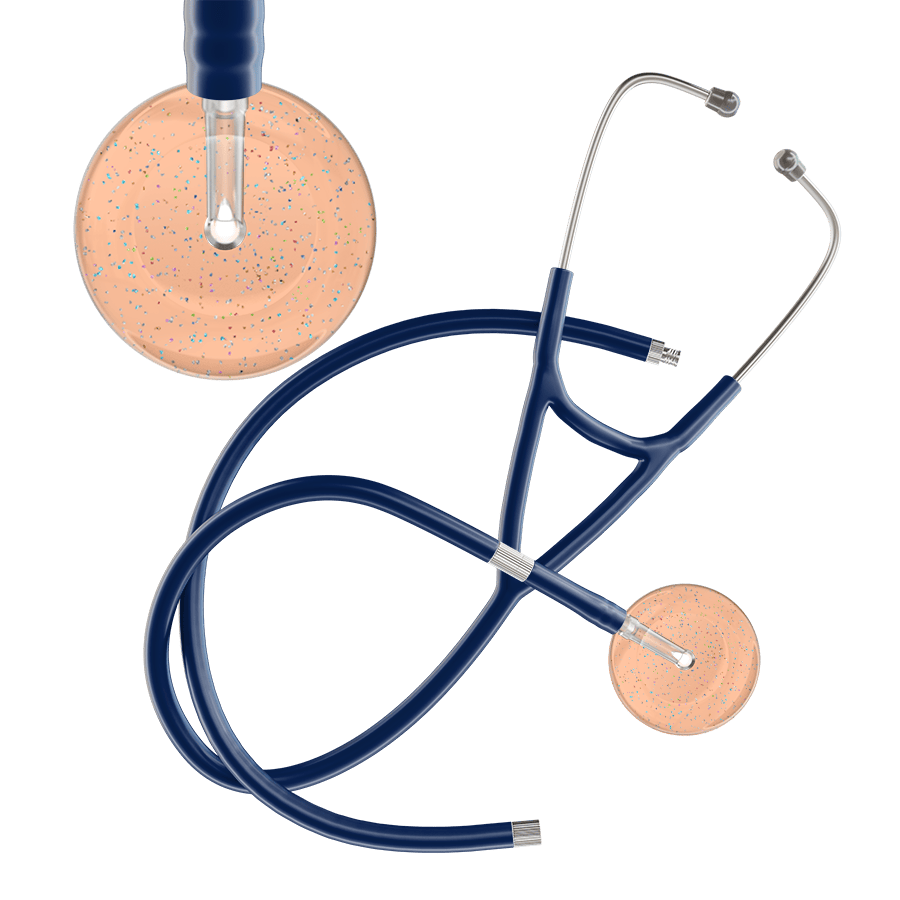 Ultrascope Single Stethoscope Twilight Peach (PE) / Adult / Navy Extended Tubing Light Twilight Cardiology Stethoscope