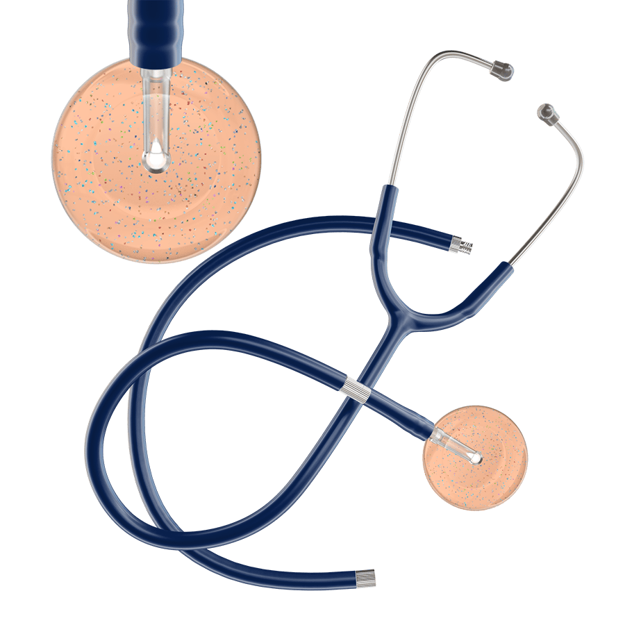 Ultrascope Single Stethoscope Twilight Peach (PE) / Adult / Navy Extended Tubing Light Twilight Stethoscope