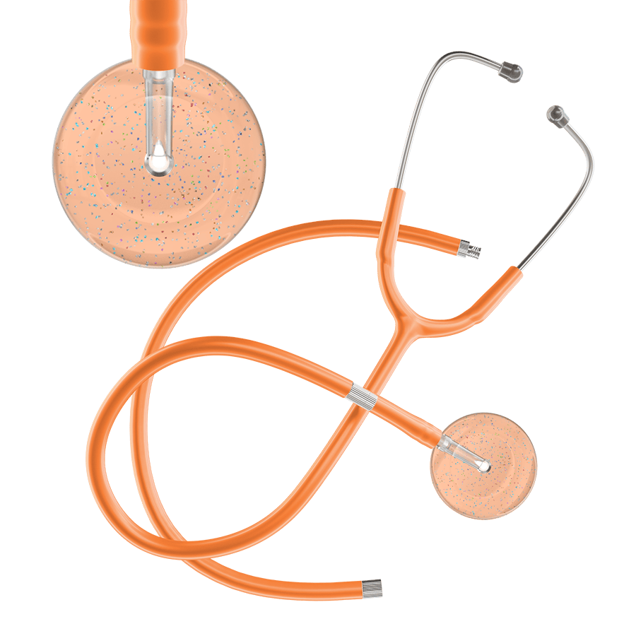 Ultrascope Single Stethoscope Twilight Peach (PE) / Adult / Orange Extended Tubing Light Twilight Stethoscope
