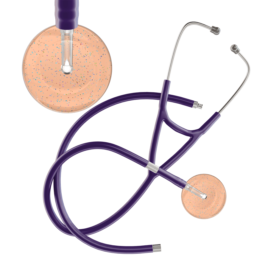 Ultrascope Single Stethoscope Twilight Peach (PE) / Adult / Purple Extended Tubing Light Twilight Cardiology Stethoscope