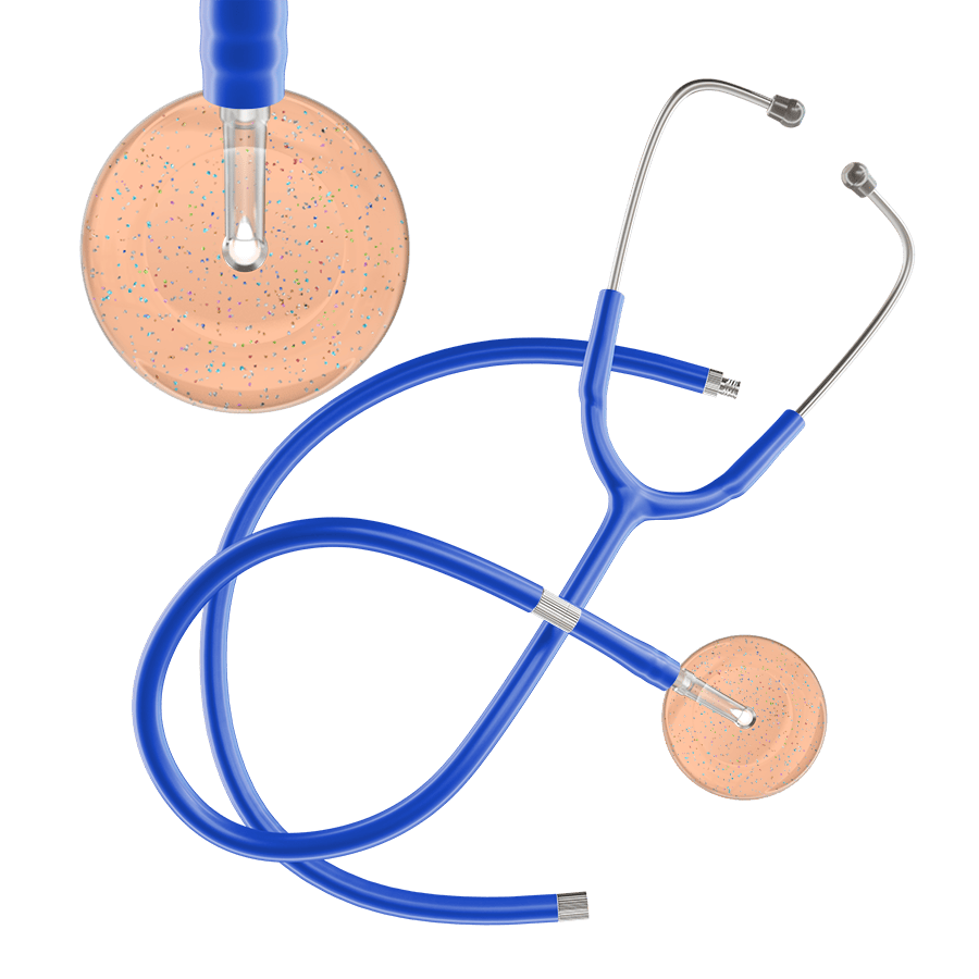 Ultrascope Single Stethoscope Twilight Peach (PE) / Adult / Royal Blue Extended Tubing Light Twilight Stethoscope