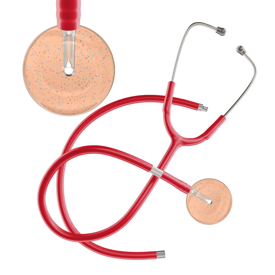 Ultrascope Single Stethoscope Twilight Peach (PE) / Adult / Red Extended Tubing Light Twilight Stethoscope