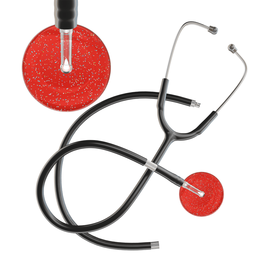 Ultrascope Single Stethoscope Twilight Red (RD) / Adult / Black Extended Tubing Dark Twilight Stethoscope
