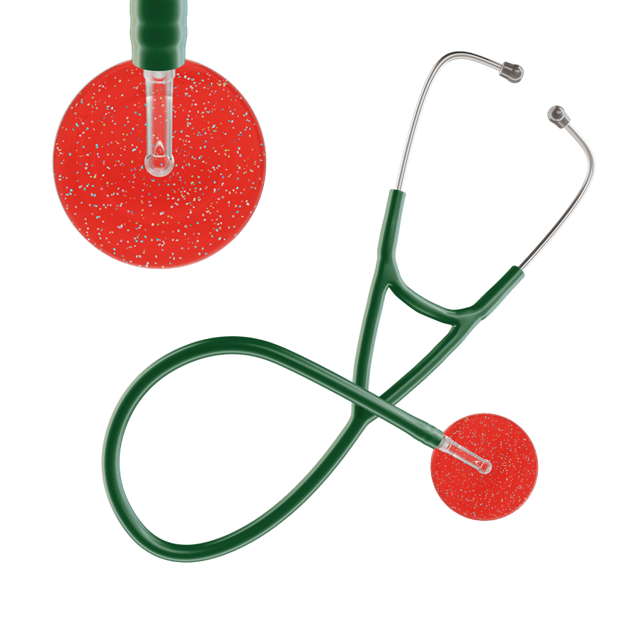 Ultrascope Single Stethoscope Twilight Red (RD) / Adult / Dark Green Dark Twilight Cardiology Stethoscope