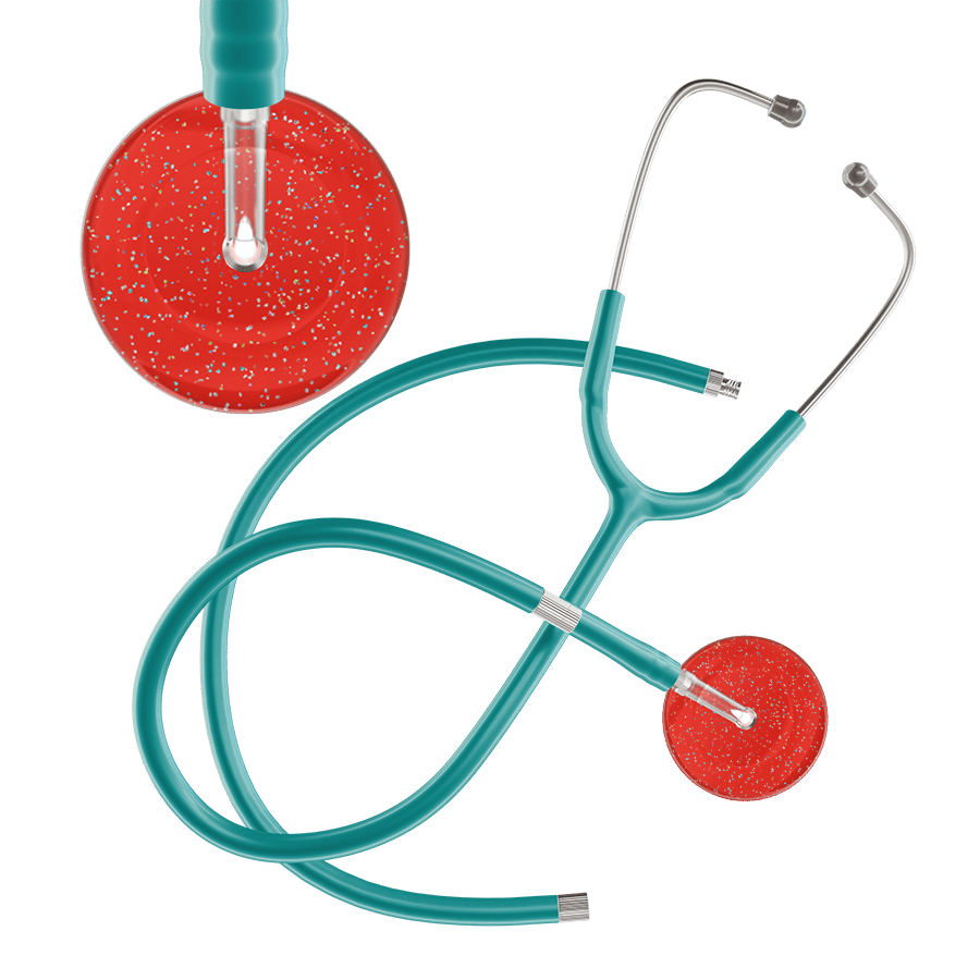 Ultrascope Single Stethoscope Twilight Red (RD) / Adult / Jade Extended Tubing Dark Twilight Stethoscope