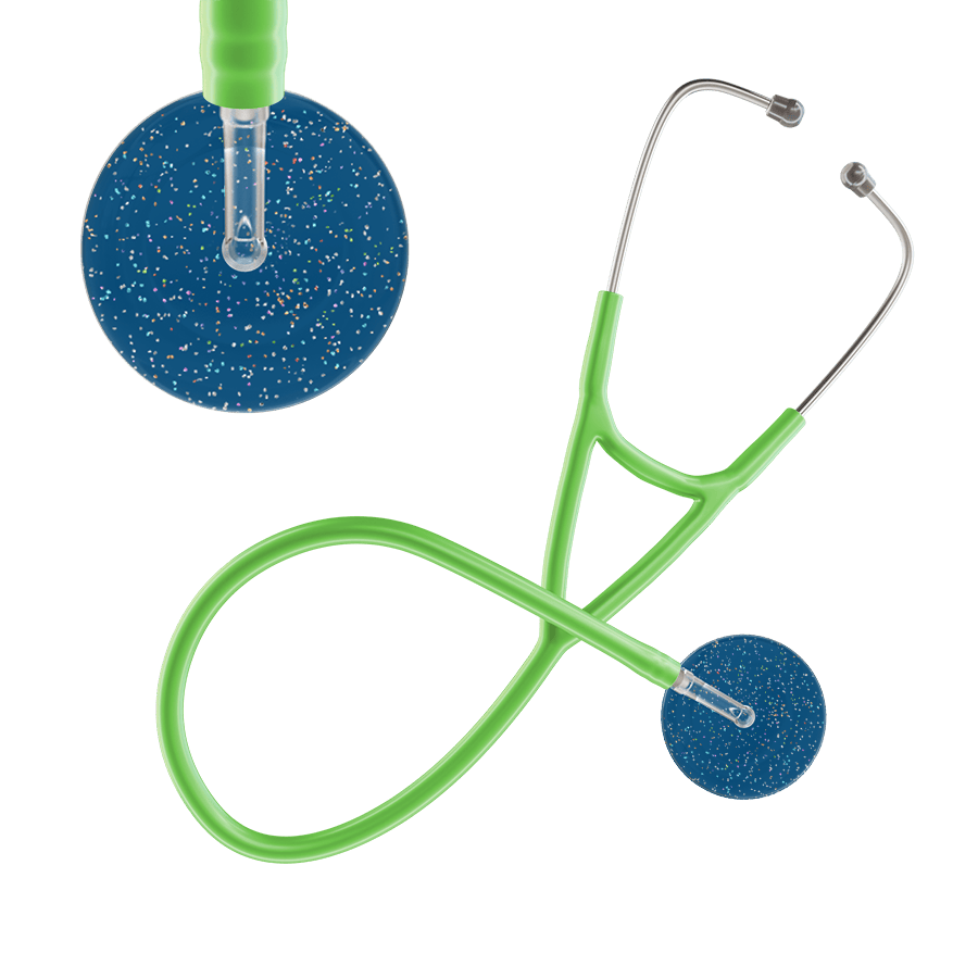 Ultrascope Single Stethoscope Twilight Steel Blue (SB) / Adult / Lime Green Twilight Cardiology Stethoscope