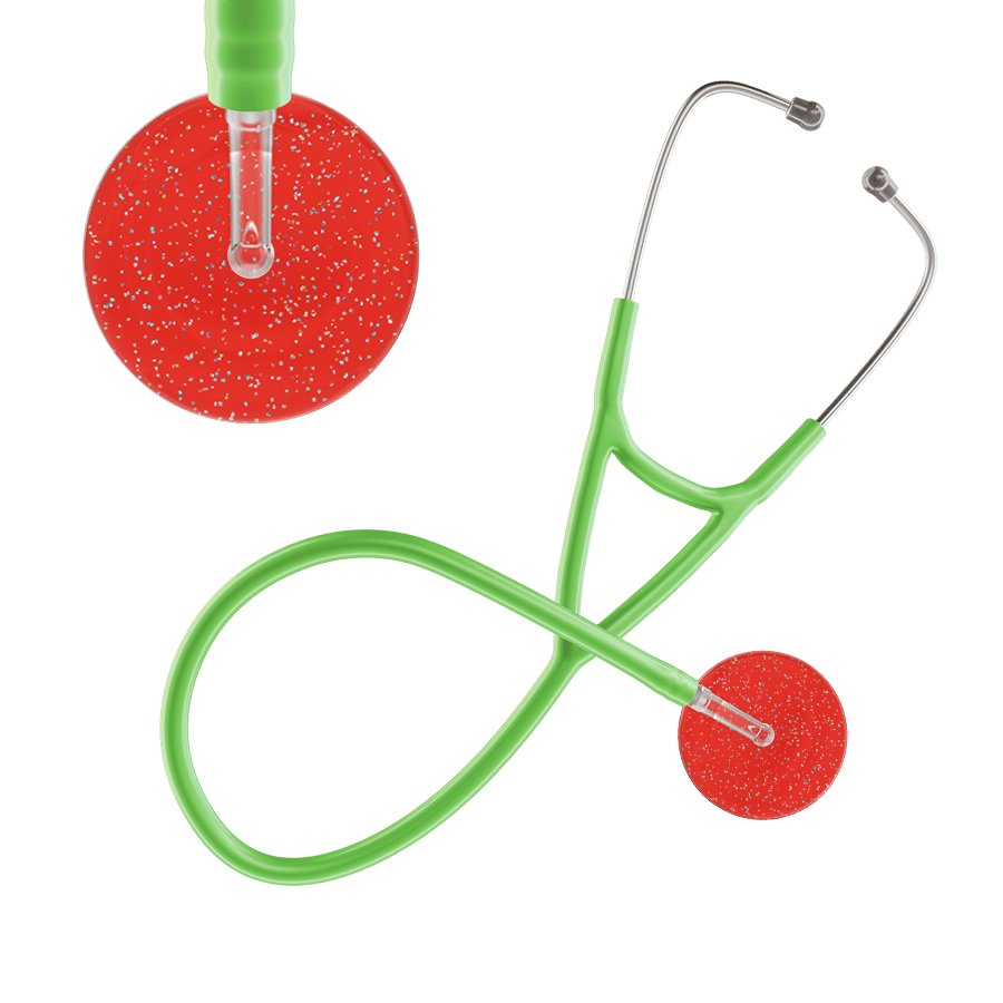 Ultrascope Single Stethoscope Twilight Red (RD) / Adult / Lime Green Dark Twilight Cardiology Stethoscope