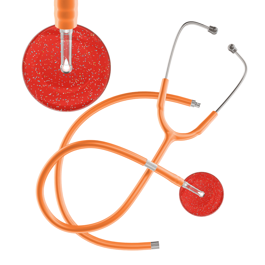 Ultrascope Single Stethoscope Twilight Red (RD) / Adult / Orange Extended Tubing Dark Twilight Stethoscope