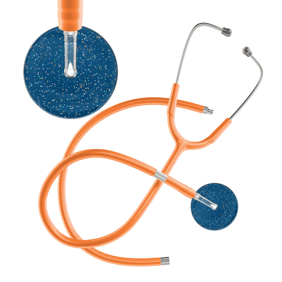 Ultrascope Single Stethoscope Twilight Steel Blue (SB) / Adult / Orange Extended Tubing Dark Twilight Stethoscope