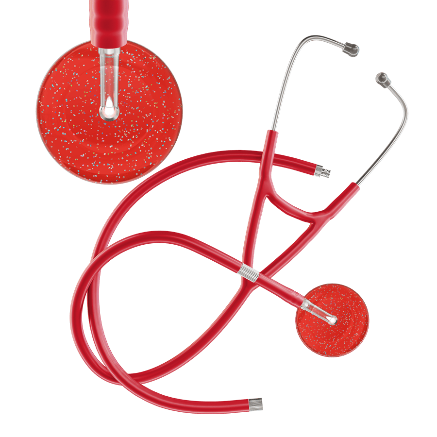 Ultrascope Single Stethoscope Twilight Red (RD) / Adult / Red Extended Tubing Dark Twilight Cardiology Stethoscope