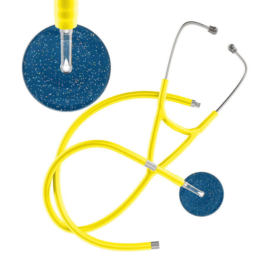 Ultrascope Single Stethoscope Twilight Steel Blue (SB) / Adult / Yellow Extended Tubing Dark Twilight Cardiology Stethoscope