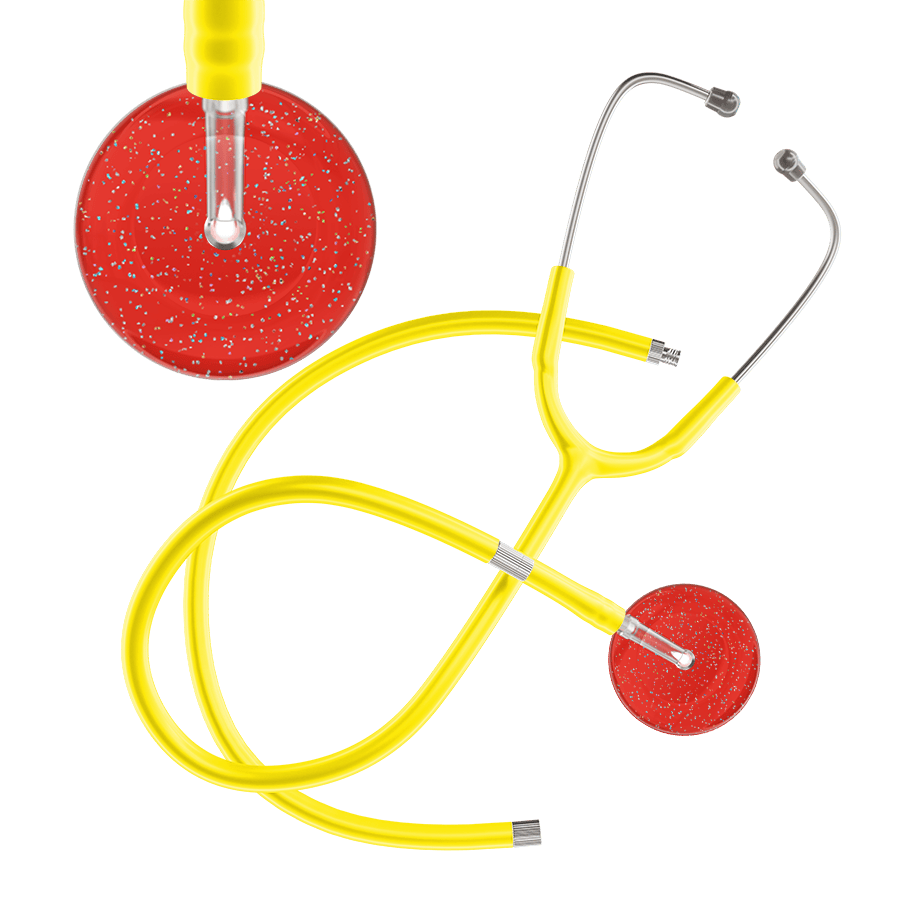 Ultrascope Single Stethoscope Twilight Red (RD) / Adult / Yellow Extended Tubing Dark Twilight Stethoscope